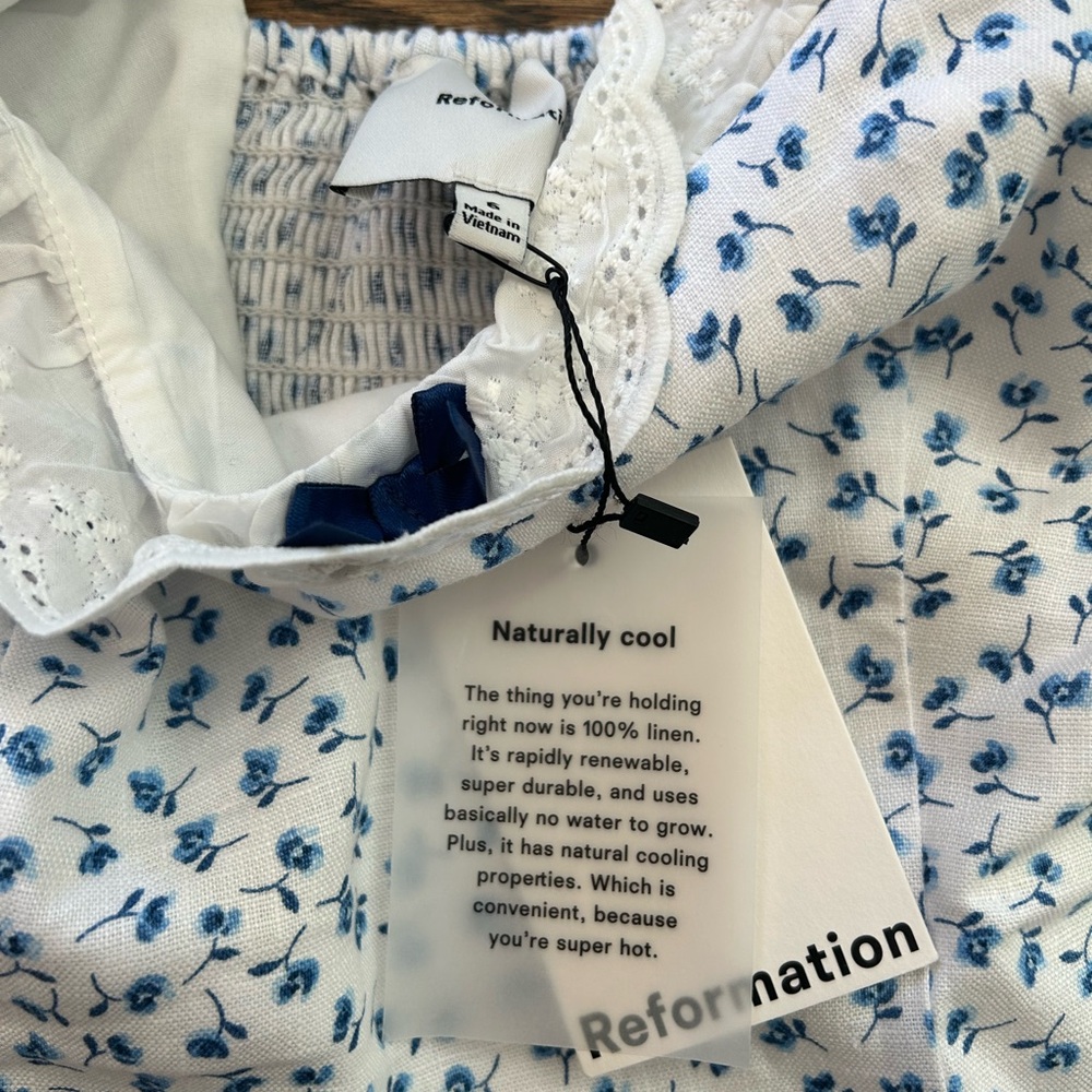 NWT • Reformation Alice Linen Top in Hanna Print - Picture 5 of 7
